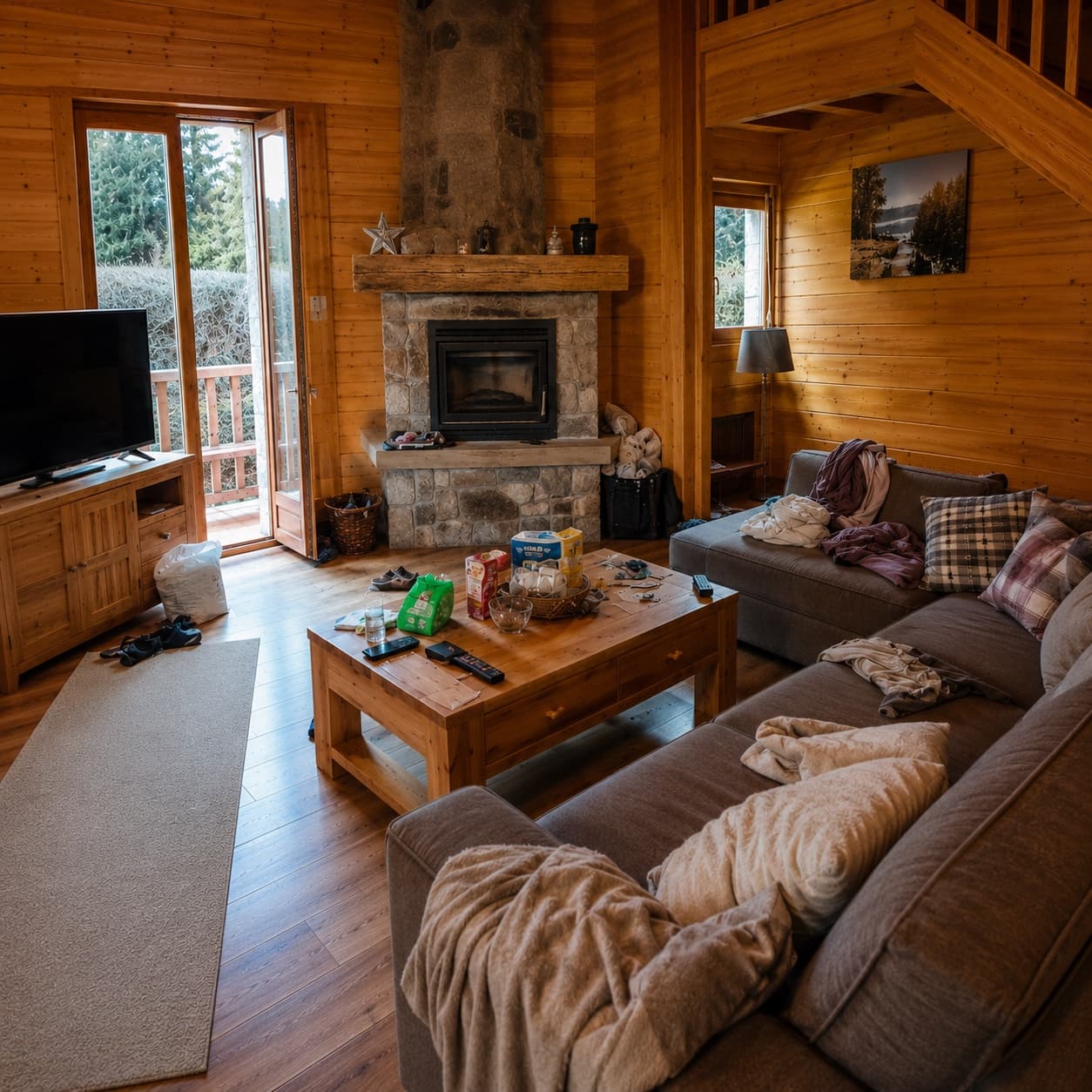 Séjour du chalet avant intervention